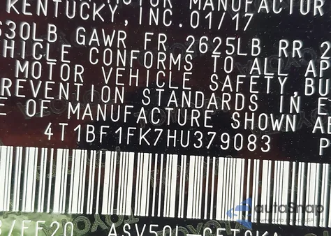 2017 Toyota Camry Se из США, поврежденный, VIN 4T1BF1FK7HU379083